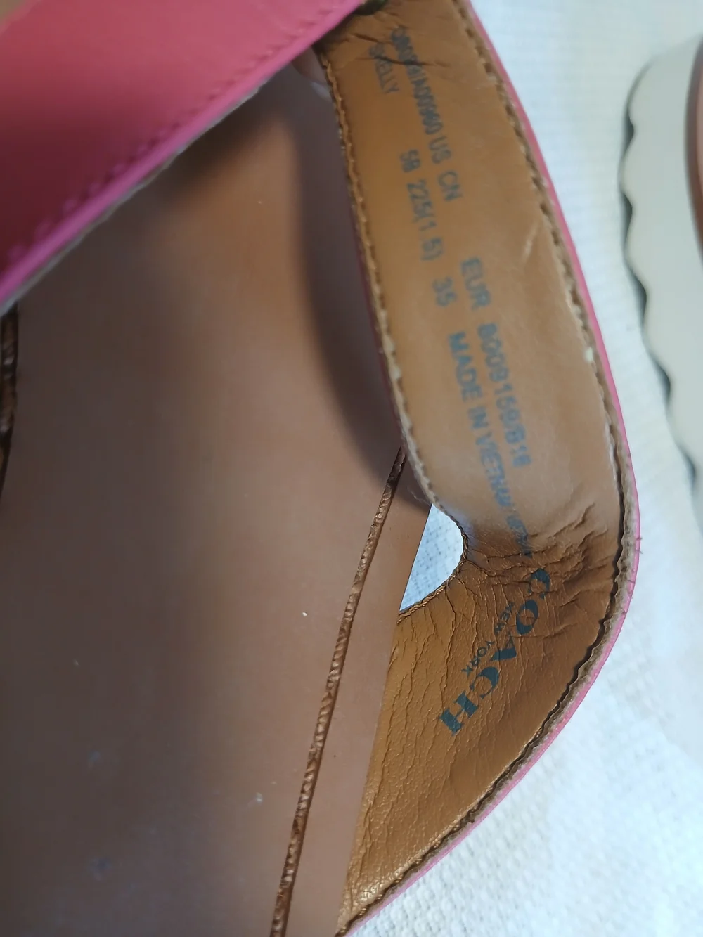 COACH Pink Leather Thong Sandals for Women